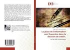 Couverture du livre « La place de l'information non financiere dans la decision de credit : - cas des pme camerounaises » de Gildas Massela Davy aux éditions Editions Universitaires Europeennes