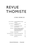 Couverture du livre « Revue thomiste - N°4/2022 » de Margelidon P-M. aux éditions Klincksieck