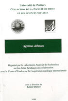 Couverture du livre « Légitimes défenses » de  aux éditions Universite De Poitiers