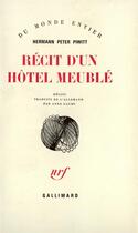 Couverture du livre « Recit D'Un Hotel Meuble » de Piwitt H P aux éditions Gallimard