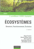 Couverture du livre « Ecosystemes : structure, fonctionnement, evolution cours et questions de revision (3e édition) » de Serge Frontier aux éditions Dunod