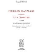 Couverture du livre « Feuilles d'analyse appliquée à la géométrie » de Gaspard Monge aux éditions Jacques Gabay