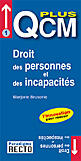 Couverture du livre « Qcm Plus Droit Des Personnes Et Des Incapacites » de Marjorie Brusorio aux éditions Paradigme Cpu