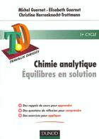 Couverture du livre « Td chimie analytique » de Michel Guernet aux éditions Dunod