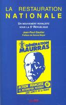 Couverture du livre « Restauration nationale » de Jean-Paul Gautier aux éditions Syllepse