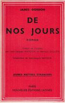 Couverture du livre « De nos jours » de James Gordon aux éditions Nel