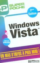 Couverture du livre « Windows vista (2e édition) » de Jean-Georges Saury et Sylvain Caicoya aux éditions Micro Application