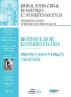 Couverture du livre « Bioethique, droit des femmes et genre-jib vol 30 n 1-2019-30 ans de reflexion - journal internationa » de Christian Byk & All aux éditions Eska