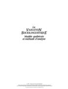 Couverture du livre « La variation sociolinguistique ; modèle québécois et méthode d'analyse » de Claude Tousignant aux éditions Presses De L'universite Du Quebec