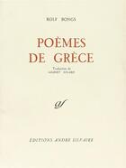 Couverture du livre « Poèmes de Grèce » de Rolf Bongs aux éditions Rocher