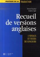 Couverture du livre « Recueil de versions anglaises » de Gusdorf/Ogee aux éditions Hachette Education