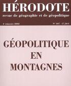 Couverture du livre « REVUE HERODOTE n.107 ; géopolitique en montagnes » de Revue Herodote aux éditions La Decouverte