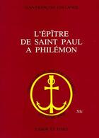 Couverture du livre « L'épître de saint Paul à Philémon » de Collange Jean-Franco aux éditions Labor Et Fides