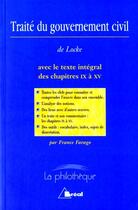 Couverture du livre « Traité du gouvernement civil, de Locke » de France Farago aux éditions Breal