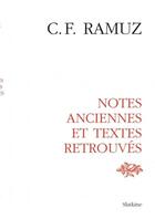 Couverture du livre « Oeuvres complètes t.29 ; notes anciennes et textes retrouvés » de Charles-Ferdinand Ramuz aux éditions Slatkine