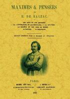 Couverture du livre « Maximes & pensées » de Honoré De Balzac aux éditions Maxtor