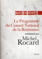 Couverture du livre « Le programme du Conseil National de la Résistance » de Michel Rocard aux éditions Elytis