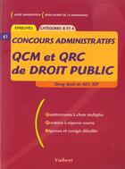 Couverture du livre « Qcm Et Qroc De Droit Public » de A Davidovitch et J-J De La Hommonais aux éditions Vuibert