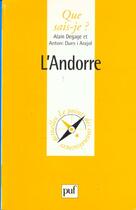 Couverture du livre « L'andorre qsj 3340 » de Degage/Duro/Araj A./ aux éditions Que Sais-je ?