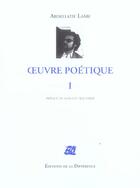 Couverture du livre « OEUVRES COMPLETES ; oeuvre poétique t.1 » de Abdellatif Laabi aux éditions La Difference