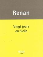 Couverture du livre « Vingt jours en Sicile » de Ernest Renan aux éditions Nous