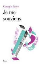 Couverture du livre « Je me souviens » de Georges Perec aux éditions Fayard