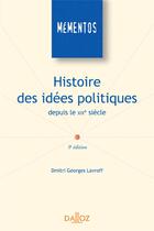 Couverture du livre « Histoire des idées politiques depuis le XIX siècle (9e édition) » de Lavroff D G. aux éditions Dalloz