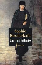 Couverture du livre « Une nihiliste » de Sophie Kovalevskaia aux éditions Libretto