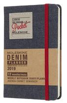 Couverture du livre « Agenda 2019 denim semainier poche noir » de  aux éditions Moleskine