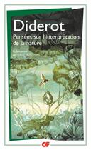 Couverture du livre « Pensées sur l'interprétation de la nature » de Denis Diderot aux éditions Flammarion