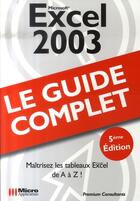 Couverture du livre « Microsoft excel 2003 » de Polard P aux éditions Ma