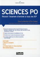 Couverture du livre « Sciences po ; réussir l'examen d'entrée à tous les IEP » de  aux éditions L'etudiant