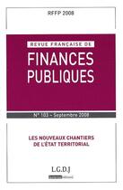 Couverture du livre « Revue française de finances publiques t.103 » de  aux éditions Lgdj