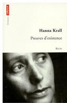 Couverture du livre « Les preuves d'existence » de Hanna Krall aux éditions Autrement