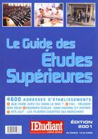 Couverture du livre « Guide des etudes superieures » de  aux éditions L'etudiant