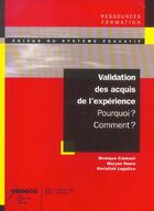 Couverture du livre « Validation des acquis de l'experience » de Clement/Faure aux éditions Hachette Education