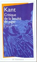 Couverture du livre « Critique de la faculté de juger » de Emmanuel Kant aux éditions Flammarion