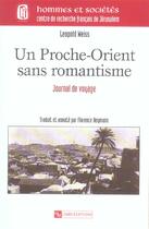 Couverture du livre « Un proche-orient sans romantisme n°10 » de Florence Heymann aux éditions Cnrs