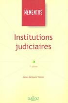 Couverture du livre « Institutions Judiciaires ; 7e Edition » de Jean-Jacques Taisne aux éditions Dalloz