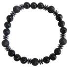 Couverture du livre « Bracelet h onyx noir, pierre de lave perles rondes 8 mm » de  aux éditions Dg-exodif