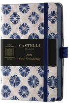 Couverture du livre « Agenda semainier vertical poche shibori fleurs » de Castelli aux éditions Castelli Milano