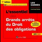 Couverture du livre « L'essentiel des grands arrêts du droit des obligations (édition 2019/2020) » de Corinne Renault-Brahinsky aux éditions Gualino