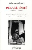 Couverture du livre « De la sérénité » de Svami Prajnanpad aux éditions Accarias-originel