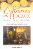 Couverture du livre « Conserves en bocaux » de Nocetto aux éditions De Vecchi