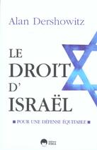 Couverture du livre « Droit d'israel (le) » de Dershowitz Alan M. aux éditions Eska