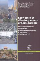 Couverture du livre « Économie et développement urbain durable » de Carassus/Duplessis aux éditions Presses Des Mines Via Openedition