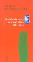 Couverture du livre « Manifeste pour une mutation interieure » de De Souzenelle Annik aux éditions Relie