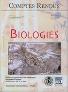 Couverture du livre « Comptes rendus academie des sciences biologies t.326 supplement 1 aout 2003 biodiversity conserva » de  aux éditions Lavoisier Diff