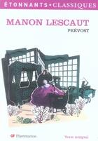 Couverture du livre « Manon lescaut » de Prevost Abbe aux éditions Flammarion