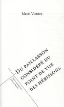 Couverture du livre « Du paillasson considéré du point de vue des hérissons » de Matéi Visniec aux éditions L'oeil Du Prince